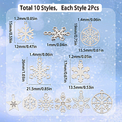 20 шт. 10 стильных рождественских подвески из нержавеющей стали 201 и 304 STAS-SC0005-20