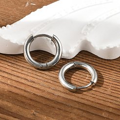Серьги-кольца Huggie Hoop из нержавеющей стали 202 EJEW-O087-06F-P