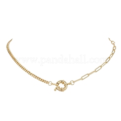 Collane in ottone con graffetta e catena a maglie per donna&nbsp;NJEW-JN06032