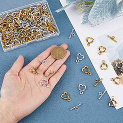 60 шт. 2-х цветные застежки-сердечки из сплава FIND-DC0004-36