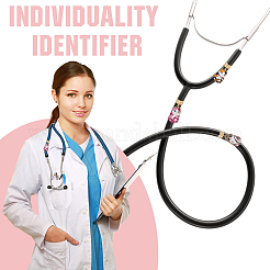 6 шт. подвеска в виде стетоскопа в виде кота из двухцветного сплава с эмалью&nbsp;HJEW-SP0001-39