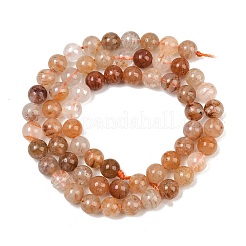 Perles et brins de quartz fantôme naturel à mille couches/quartz lodolite stratifié&nbsp;GG-CBAEB04-A01-6mm-B
