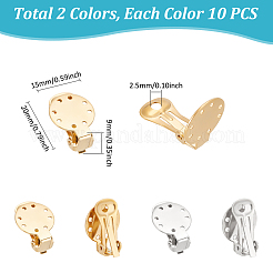 20 шт. 2-цветное ионное покрытие (IP) из нержавеющей стали 304 для сережек-клипс STAS-UN0030-20