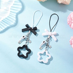 2 шт. акриловые подвески-цветы для мобильных ремешков HJEW-JM04450