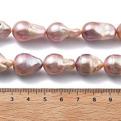 Нити натуральных бусин с ядровым жемчугом PEAR-B004-15E-01D