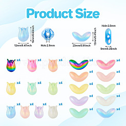 80 шт. 20 акриловых бусины с УФ-покрытием&nbsp;SACR-TA0001-31