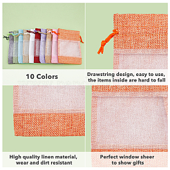 20шт. 10-х цветные льняные мешочки ABAG-HY0001-05