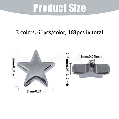 3 нити 3-х цветных немагнитных синтетических гематитовых бусин G-CA0001-81A