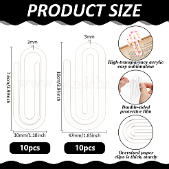 20 шт. 2 вида прозрачных акриловых скрепок&nbsp;AJEW-PH0007-85
