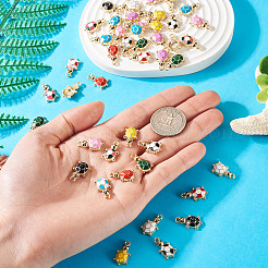 48шт 12 цвета сплава эмалевые подвески&nbsp;PALLOY-TA0002-55G