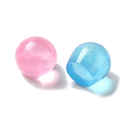 Transparente Harzkugel Decoden Cabochons mit Glitzerpulver&nbsp;X-RESI-E053-08A