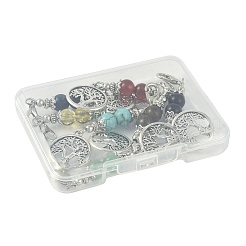 7 шт. подвеска из натурального и синтетического драгоценного камня и сплава&nbsp;HJEW-FS00043