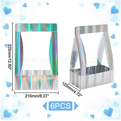 Прозрачные прямоугольные бумажные пакеты для упаковки букетов AJEW-WH0473-80B