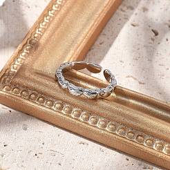 Латунные открытые манжеты для женщин RJEW-U032-04G