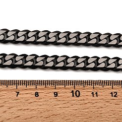 Collar de cadena de eslabones cubanos de acero inoxidable 304 con revestimiento iónico (IP) mate para hombre&nbsp;NJEW-B116-05B
