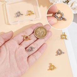 8 шт. 2-цветное ионное покрытие (IP) 304 пружинные кольцевые застежки из нержавеющей стали STAS-UN0001-93