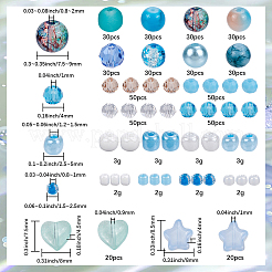DIY-Sets zur Schmuckherstellung mit runden Acryl- und Glasperlen&nbsp;DIY-SP0003-01D