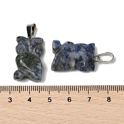 Pendentifs en jaspe tache bleue naturelle&nbsp;G-B127-09P-09