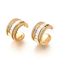 Латунные серьги-манжеты из прозрачного кубического циркония&nbsp;EJEW-F370-15G