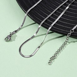 Ожерелья из плоской цепочки-змейки из нержавеющей стали 304 толщиной 2 мм&nbsp;NJEW-T016-20P