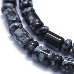 Chapelets de perles de flocon de neige en obsidienne naturelle&nbsp;G-K293-G02-B