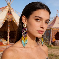 Pendientes colgantes de acrílico estilo bohemio&nbsp;DI3356-6