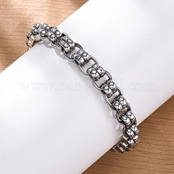 201 браслет-цепочка из нержавеющей стали с византийским узором BJEW-B078-155P