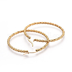 Большие серьги-кольца из нержавеющей стали 304 с ионным покрытием (IP)&nbsp;EJEW-L215-16G