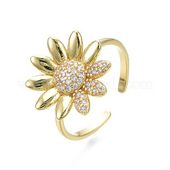 Открытое кольцо-кафф с кубическим цирконием RJEW-N035-108