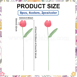 8шт 4-х цветный полиэстер с железной проволокой искусственный цветок тюльпана AJEW-ME0001-26A