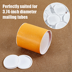 郵送用チューブのプラスチック製エンドキャップ  エンドプラグ  フラットラウンド  ホワイト  内径：9.5のCM  60pc&nbsp;FIND-WR0012-96B