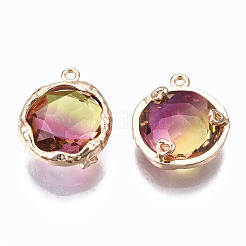 Zweifarbige facettierte Glasanhänger&nbsp;GLAA-S193-032D