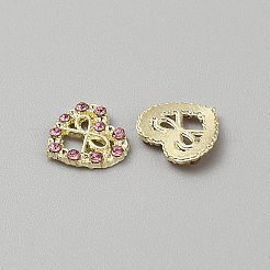 Herz mit Schleife Legierung Glas Cabochons&nbsp;LS-MRMJ-WH0202-012B-G