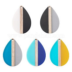 10шт 5 цвета подвески из смолы и дерева&nbsp;RESI-TA0004-49