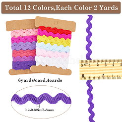 4 карточка 2 стиля полиэстеровая волнистая бахрома отделочная лента DIY-GF0009-48F