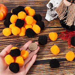 100 Stück 2 Farben Halloween DIY Puppe Handwerk Pom Pom Garn Pom Pom Bälle&nbsp;AJEW-SC0003-18