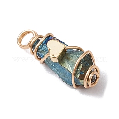 5 шт. 5 стиля гальванические подвески из натурального кварца с медной проволокой&nbsp;PALLOY-JF03431