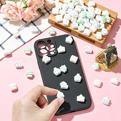 ミニ不透明樹脂カボション  ハウス  ミックスカラー  12~13x13.5~15.5x7.5~8.5mm&nbsp;RESI-CJC0011-74