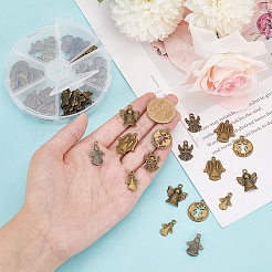 60 шт. 6 подвески из сплава в тибетском стиле с ангелом TIBEP-PH0001-64