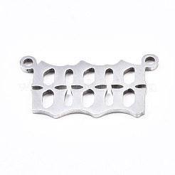 変色しない201ステンレススチールペンダントリンク  レーザー切断  ステンレス鋼色  NUM。8  12x22x1mm  穴：1.4mm&nbsp;STAS-S110-115P-08