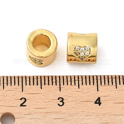 Реечное покрытие латунь микро паве кубический цирконий европейские бусины KK-K377-07G