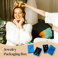 Прямоугольные бумажные подарочные коробки для хранения ювелирных изделий с бантом CON-TAC0014-12F