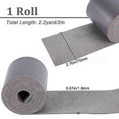 Puイミテーションレザーコード  衣類用  フラット  グレー  70x1.8mm  約2.19ヤード（2m）/ロール&nbsp;LC-WH0006-06D-17
