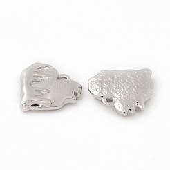合金ペンダント  とろけるハートチャーム  プラチナ  18x18x3.8mm  穴：1.6mm&nbsp;FIND-E026-05P
