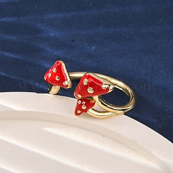 Латунные эмалевые открытые манжеты для женщин RJEW-U057-24G