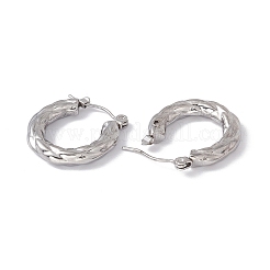 変色しない304ステンレススチール製厚手フープピアス（女性用）  ステンレス鋼色  20x20x3.5mm  ピン：0.6mm&nbsp;EJEW-E199-10P