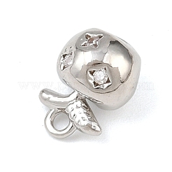 Латунные микропаве прозрачные кубические циркониевые подвески&nbsp;KK-G545-18P