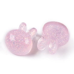 Cabochons décodés lapin en résine époxy transparente&nbsp;CRES-P035-03B