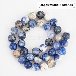 Природный содалит бисер нитей&nbsp;G-OC0001-66-10mm