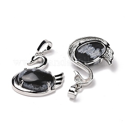 Естественно снежинка обсидиана подвески G-M385-04P-J